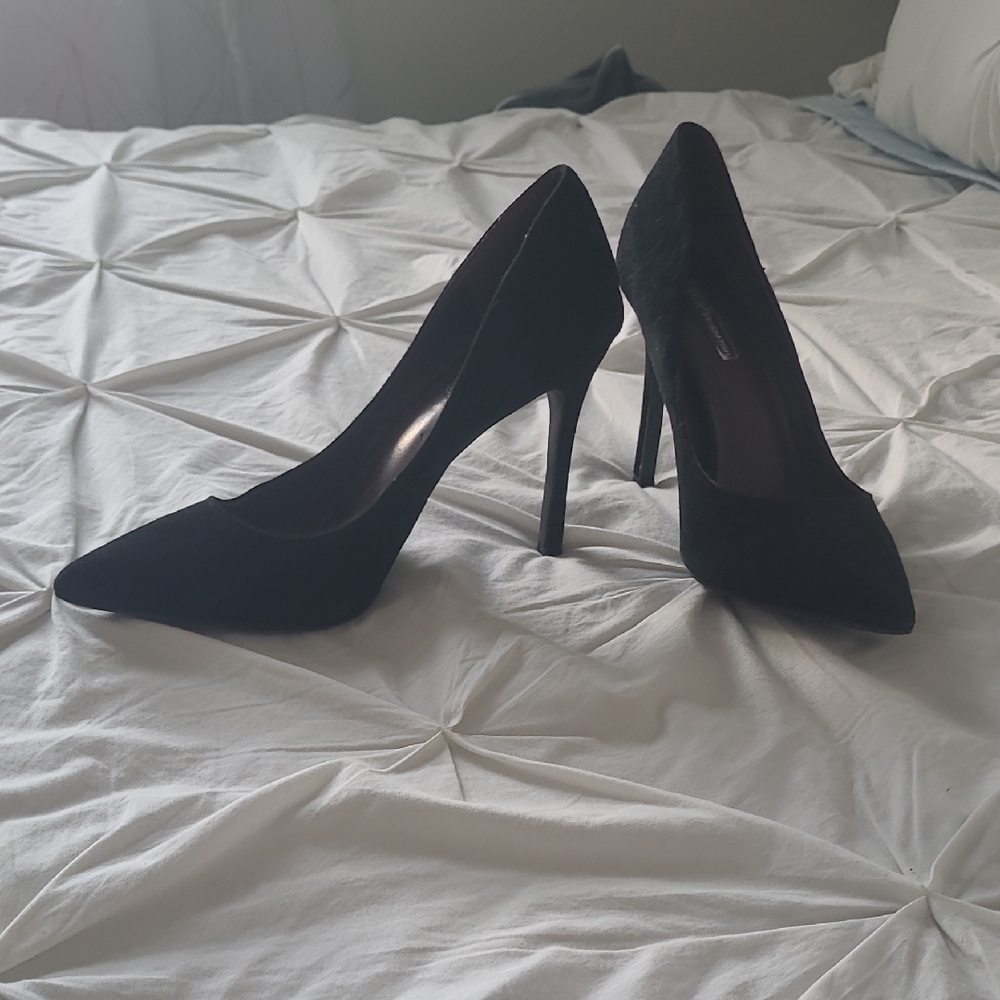 BCBG Black Suede Heels